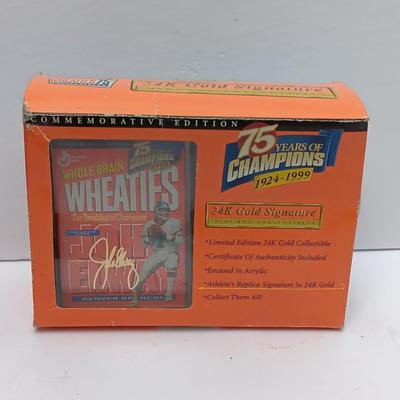 Wheaties Commemorative edition 24kt gold signature mini box collection John Elway Denver Bronco's