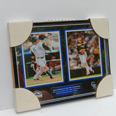Framed Carlos Gonzalez and Troy Tulowitzki 2010 Louisville Slugger Award winners 2010 Rawlings gold glove winners