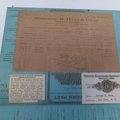 Babe Ruth :The Hartford Life Insurance Policy Application 8x10 Photo-Replica