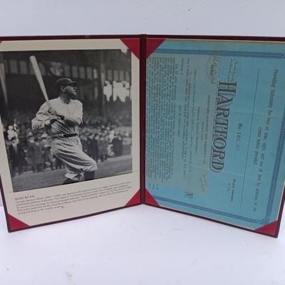 Babe Ruth :The Hartford Life Insurance Policy Application 8x10 Photo-Replica