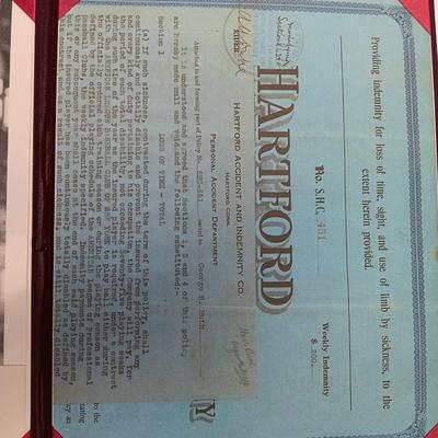 Babe Ruth :The Hartford Life Insurance Policy Application 8x10 Photo-Replica
