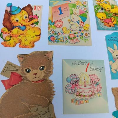 Vintage 1ST birthday boy greeting cards - Fairbanks - Hallmark - Rust Caft and more