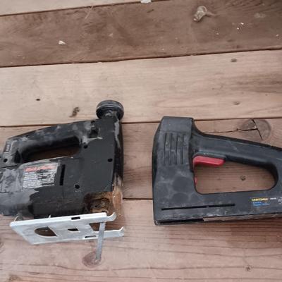 Black and Decker jig saw and a craftsman electric stapler