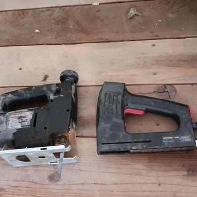 Black and Decker jig saw and a craftsman electric stapler