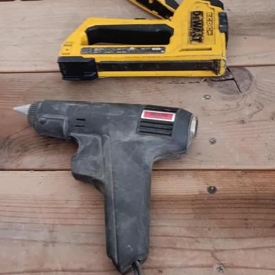 Dewalt stapler and a glue gun