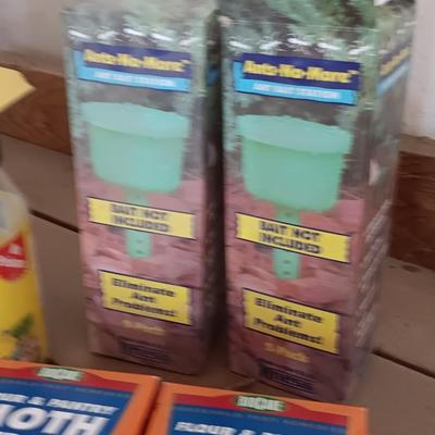 Bug repellant items, Complete insect killer, Moth killer, Ant killer and a yellow jacket trap