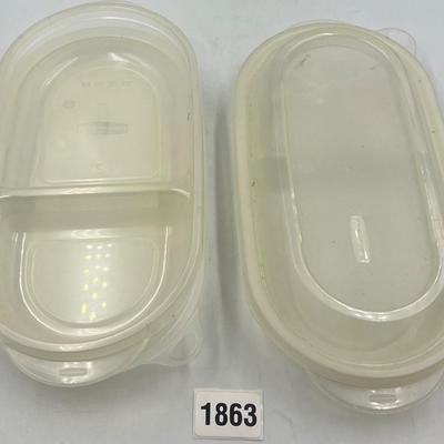 Clear Rubbermaid containers