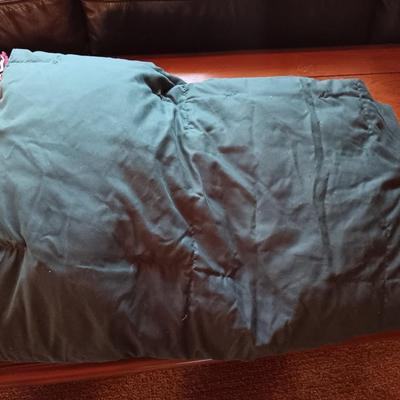 Two throw blankets - native design and down lap blanket