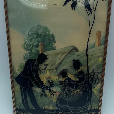 Vintage Silhouette Convex Glass Picture #1