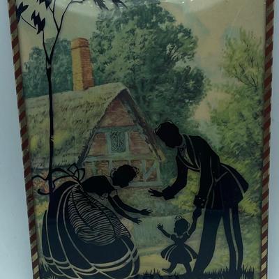 Vintage Silhouette Convex Glass Picture #2