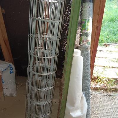 Fencing materials - chicken wire, field fence - Plastic webbed fence- Treated post - T-posts