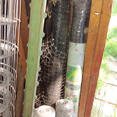 Fencing materials - chicken wire, field fence - Plastic webbed fence- Treated post - T-posts