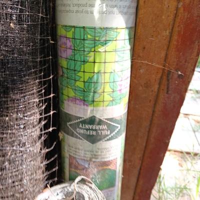 Fencing materials - chicken wire, field fence - Plastic webbed fence- Treated post - T-posts