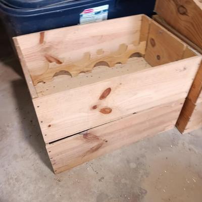 Two wooden wine crates Chateau Beauregard 82' and Chateau Prieure 1995