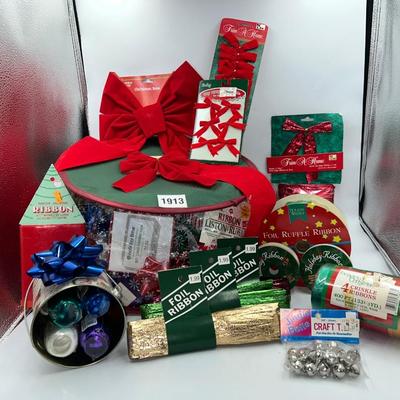 Assorted Christmas ribbons and bows
