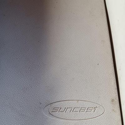 Suncast patio bench with storage underneath