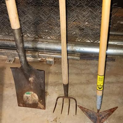 Yard and Garden tools Shovel - cultivator fork - arrow hoe