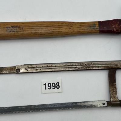 Ball peen hammer and saw