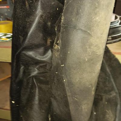 Two big rolls of weed barrier Garden fabric - lawn edging - and bag of lawn winterizer and mulch