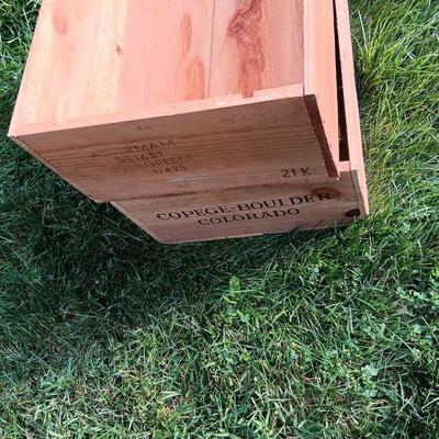 Wooden wine boxes Chateau Mouton and Chateau D' Issan 1982