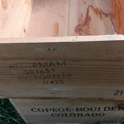 Wooden wine boxes Chateau Mouton and Chateau D' Issan 1982