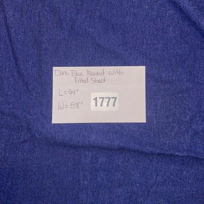 Dark Blue Blanket with Fitted Sheet