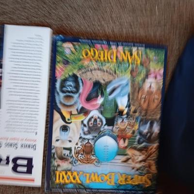 Bronco's Christmas ornament, ack issue magazines - t shirt and football