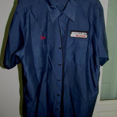 Lot 92: Vintage 1970s Men's Work Shirt, Mercury Marine, Short Sleeve, XL-SS