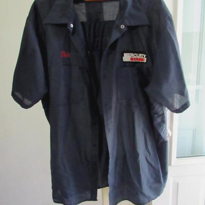 Lot 93: Men's 1970s Work Shirt, Short Sleeve, Mercury Marine, XL-SS