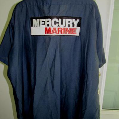 Lot 93: Men's 1970s Work Shirt, Short Sleeve, Mercury Marine, XL-SS