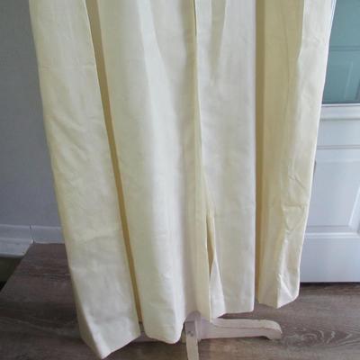 Lot 101: Vintage Women's Long Over Coat, Rhinestone Buttons, Ivory Colored