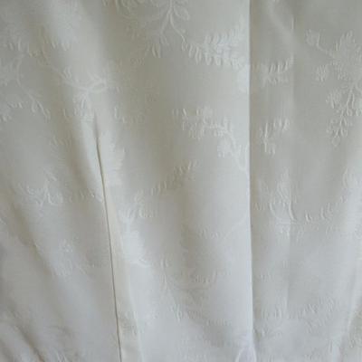 Lot 101: Vintage Women's Long Over Coat, Rhinestone Buttons, Ivory Colored
