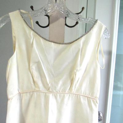 Lot 102: Vintage Ladies Evening Gown, Rhinestone Neckline