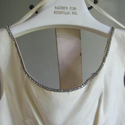 Lot 102: Vintage Ladies Evening Gown, Rhinestone Neckline