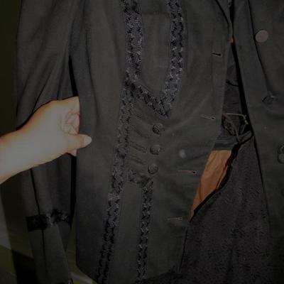 Lot 104: Antique Victorian All Black 3 Piece Top, Skirt, Jacket, SEE ALL 52 PHOTOS, Nice!
