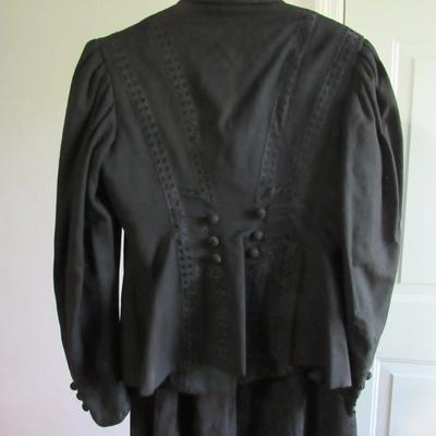 Lot 104: Antique Victorian All Black 3 Piece Top, Skirt, Jacket, SEE ALL 52 PHOTOS, Nice!