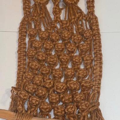 Boho Macrame Owl Wall Hanging Wood Bead Eyes