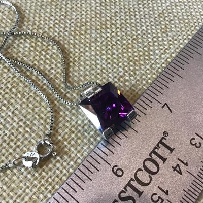 S925 Pendant and Chain ðŸ”¥ Purple  Pendant