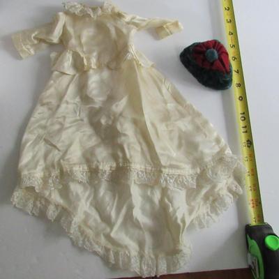 Lot 107:  Vintage Dolls Wedding Dress and Velvet Cap