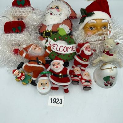 Assorted Santa Christmas ornaments
