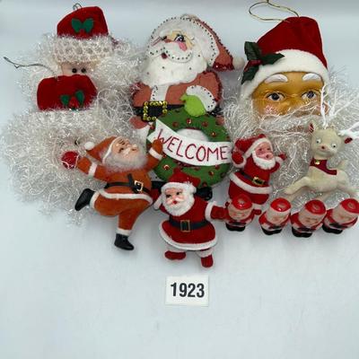 Assorted Santa Christmas ornaments