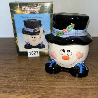 Christmas snowman jar