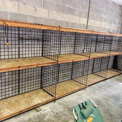 Heavy Duty wall rack system shelving 18' long