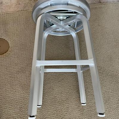 4 Stainless finish barstools farmhouse steampunk look