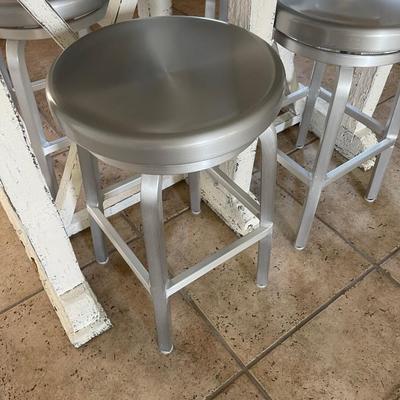 4 Stainless finish barstools farmhouse steampunk look
