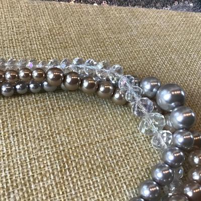Beautiful 3Strand Necklace with Crystal Beads RPM