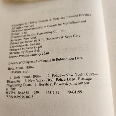 Hostage Cop by Captain Frank Bolz and Edward Hershey - Autographed