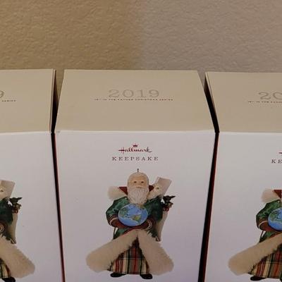 New (3) Father Christmas Ornaments, (3) New Coloring Notepads. And (1) New Bird Pin/Brooch