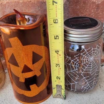 Halloween Solar & Battery Operated Twinkle Jars & Candle, and Push Light Jack o Lantern Light