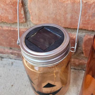 Halloween Solar & Battery Operated Twinkle Jars & Candle, and Push Light Jack o Lantern Light